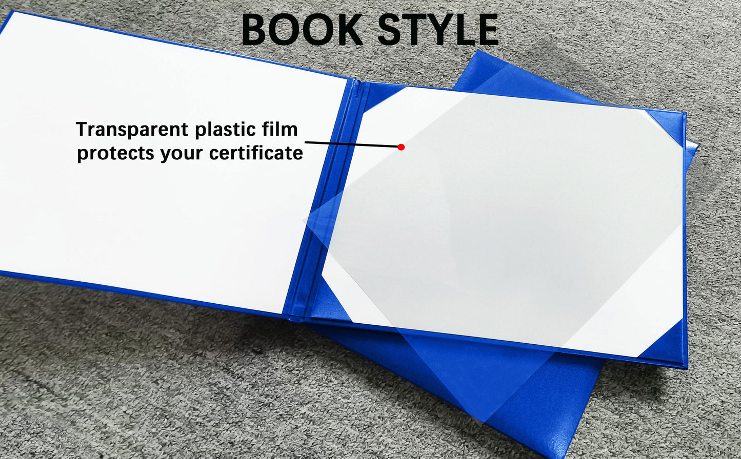 No-Text Diploma Cover | Left-Right Opening | 6"x8" /7"x9" / 8.5"x11" Available