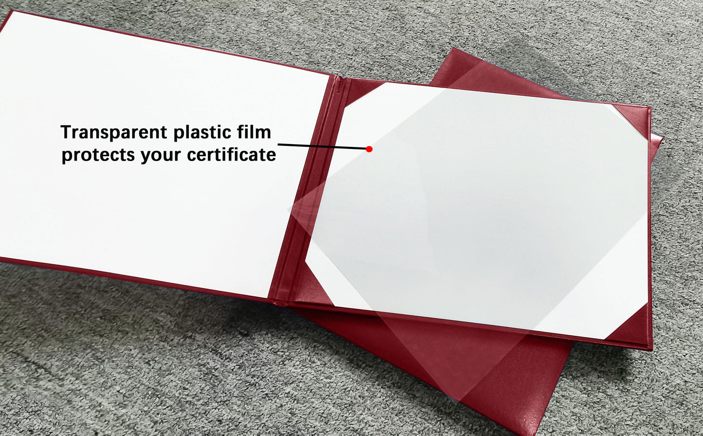No-Text Diploma Cover | Left-Right Opening | 6"x8" /7"x9" / 8.5"x11" Available