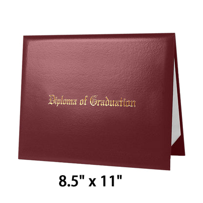 8.5" x 11" Imprinted Diploma Cover Tent Style – Gold Foil Graduation Certificate Holder with Corner Ribbons