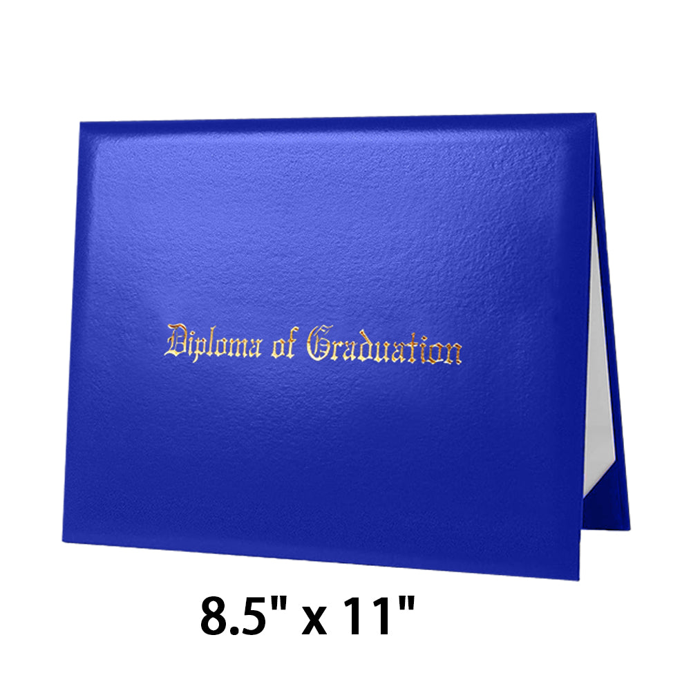 8.5" x 11" Imprinted Diploma Cover Tent Style – Gold Foil Graduation Certificate Holder with Corner Ribbons