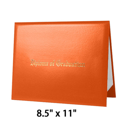 8.5" x 11" Imprinted Diploma Cover Tent Style – Gold Foil Graduation Certificate Holder with Corner Ribbons