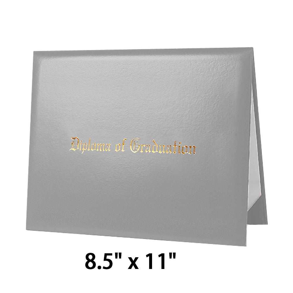8.5" x 11" Imprinted Diploma Cover Tent Style – Gold Foil Graduation Certificate Holder with Corner Ribbons