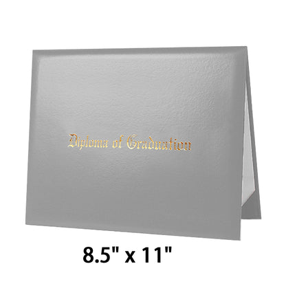 8.5" x 11" Imprinted Diploma Cover Tent Style – Gold Foil Graduation Certificate Holder with Corner Ribbons