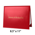 8.5" x 11" Imprinted Diploma Cover Tent Style – Gold Foil Graduation Certificate Holder with Corner Ribbons