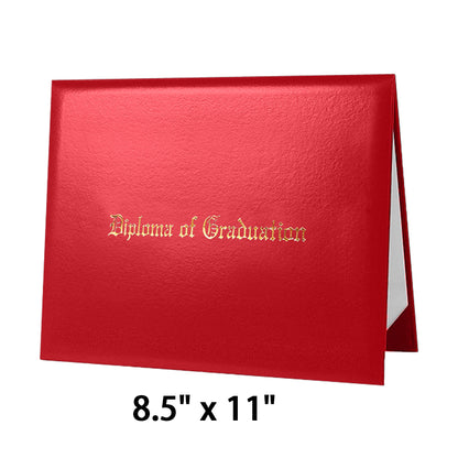 8.5" x 11" Imprinted Diploma Cover Tent Style – Gold Foil Graduation Certificate Holder with Corner Ribbons
