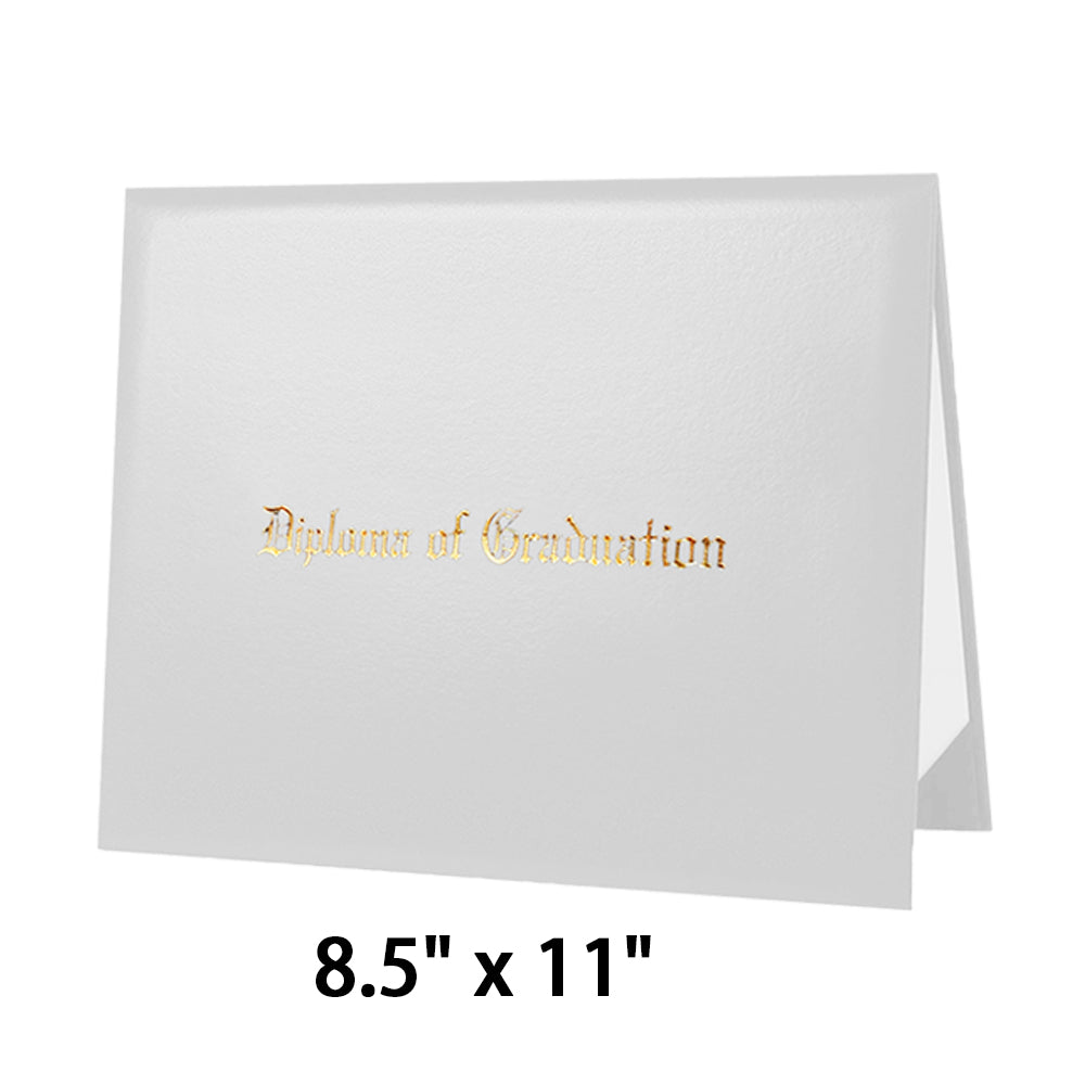 8.5" x 11" Imprinted Diploma Cover Tent Style – Gold Foil Graduation Certificate Holder with Corner Ribbons