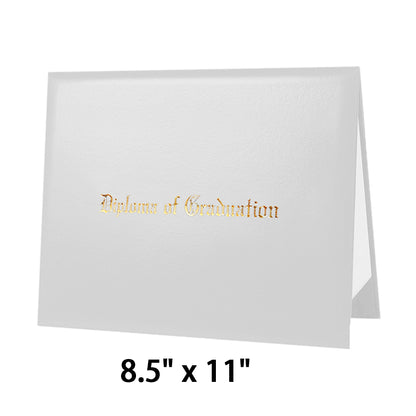 8.5" x 11" Imprinted Diploma Cover Tent Style – Gold Foil Graduation Certificate Holder with Corner Ribbons