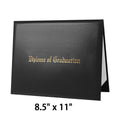 8.5" x 11" Imprinted Diploma Cover Tent Style – Gold Foil Graduation Certificate Holder with Corner Ribbons