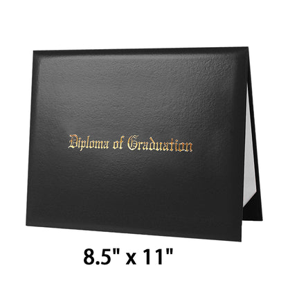 8.5" x 11" Imprinted Diploma Cover Tent Style – Gold Foil Graduation Certificate Holder with Corner Ribbons