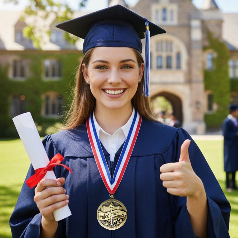 Valedictorian Medallion – Academic Honor Graduation Medal for Top Graduates