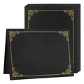 Premium Certificate Holders – Black & Navy Blue with Gold Foil Border | 5/10/25 Packs