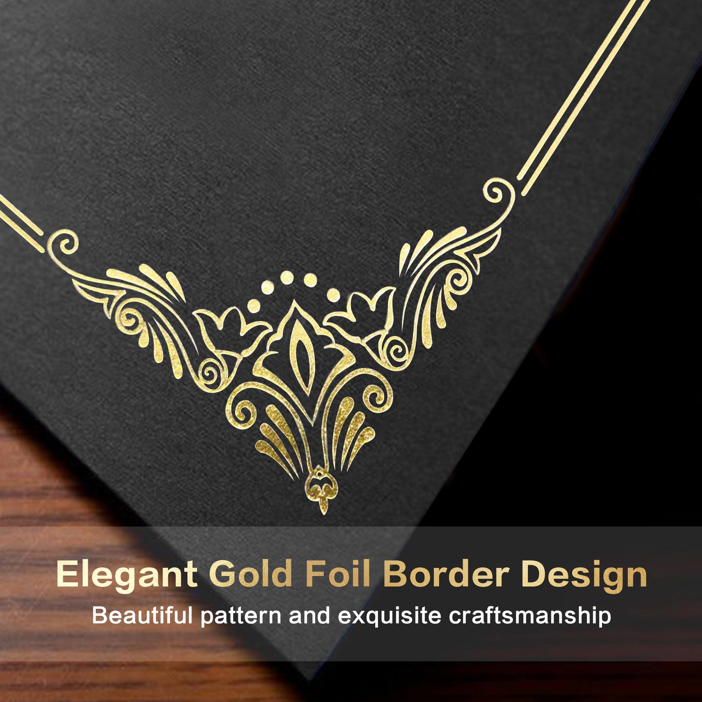 Premium Certificate Holders – Black & Navy Blue with Gold Foil Border | 5/10/25 Packs