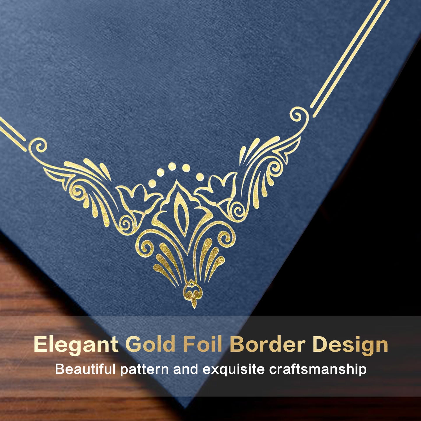 Premium Certificate Holders – Black & Navy Blue with Gold Foil Border | 5/10/25 Packs