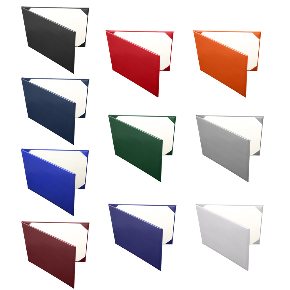 8.5" x 11" Plain Diploma Cover Book Style - PU Leather Certificate Holder Perfect for Graduates & Schools