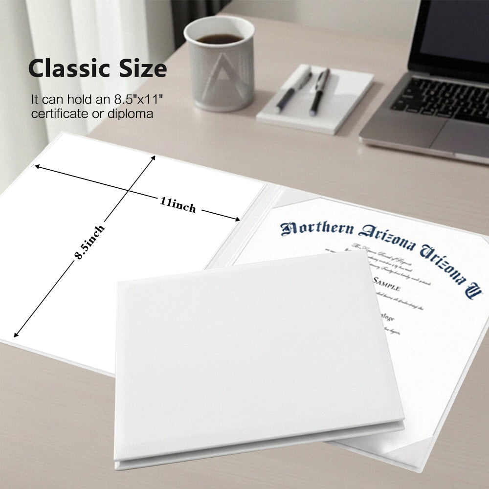 8.5" x 11" Plain Diploma Cover Book Style - PU Leather Certificate Holder Perfect for Graduates & Schools