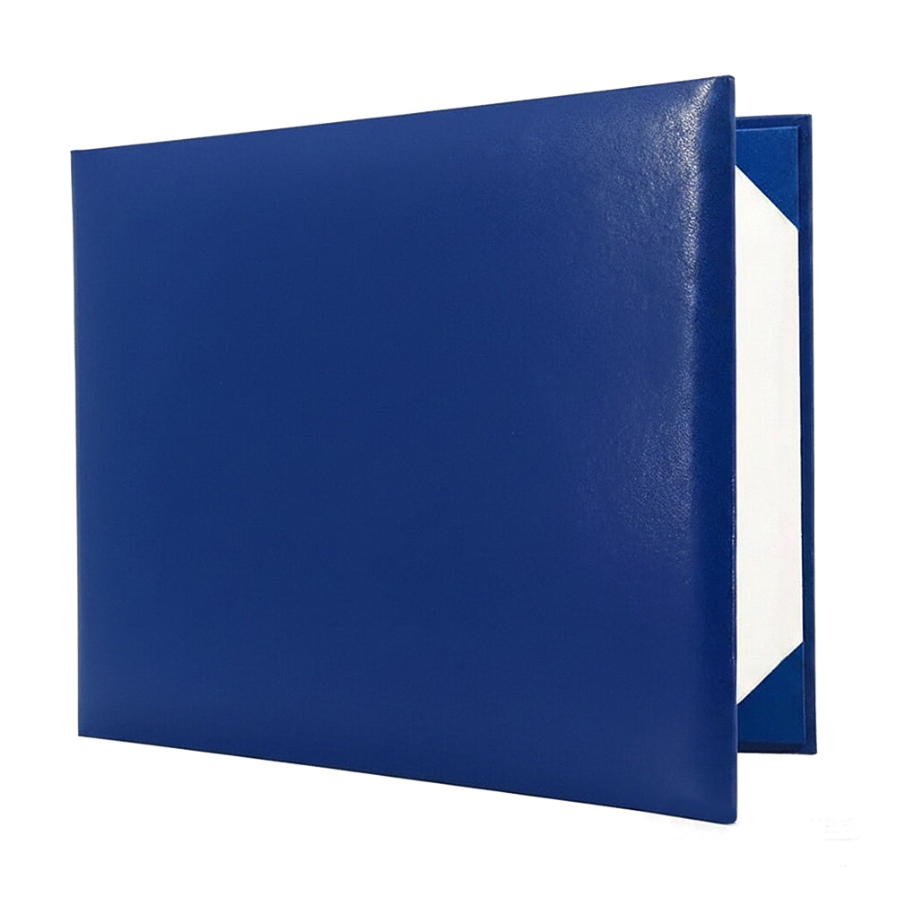 8.5" x 11" Plain Diploma Cover Book Style - PU Leather Certificate Holder Perfect for Graduates & Schools