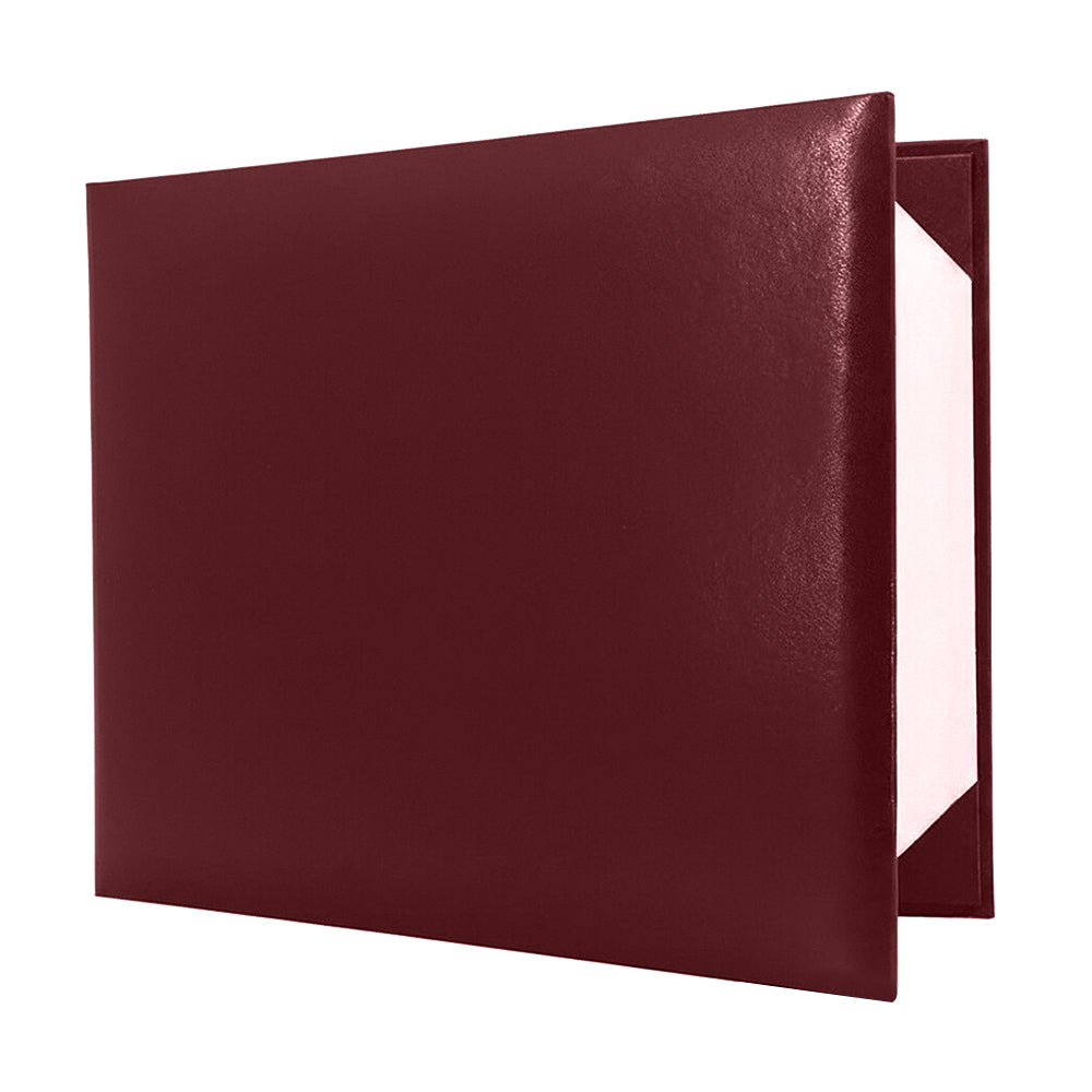 8.5" x 11" Plain Diploma Cover Book Style - PU Leather Certificate Holder Perfect for Graduates & Schools
