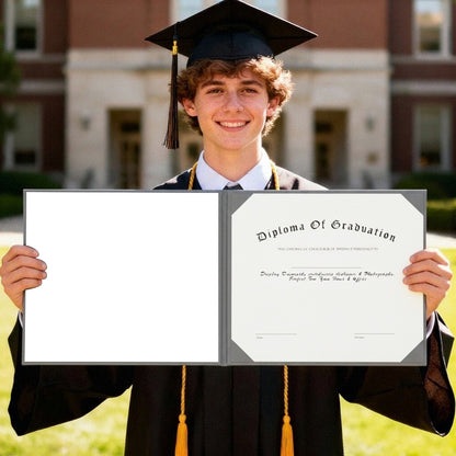 8.5" x 11" Plain Diploma Cover Book Style - PU Leather Certificate Holder Perfect for Graduates & Schools