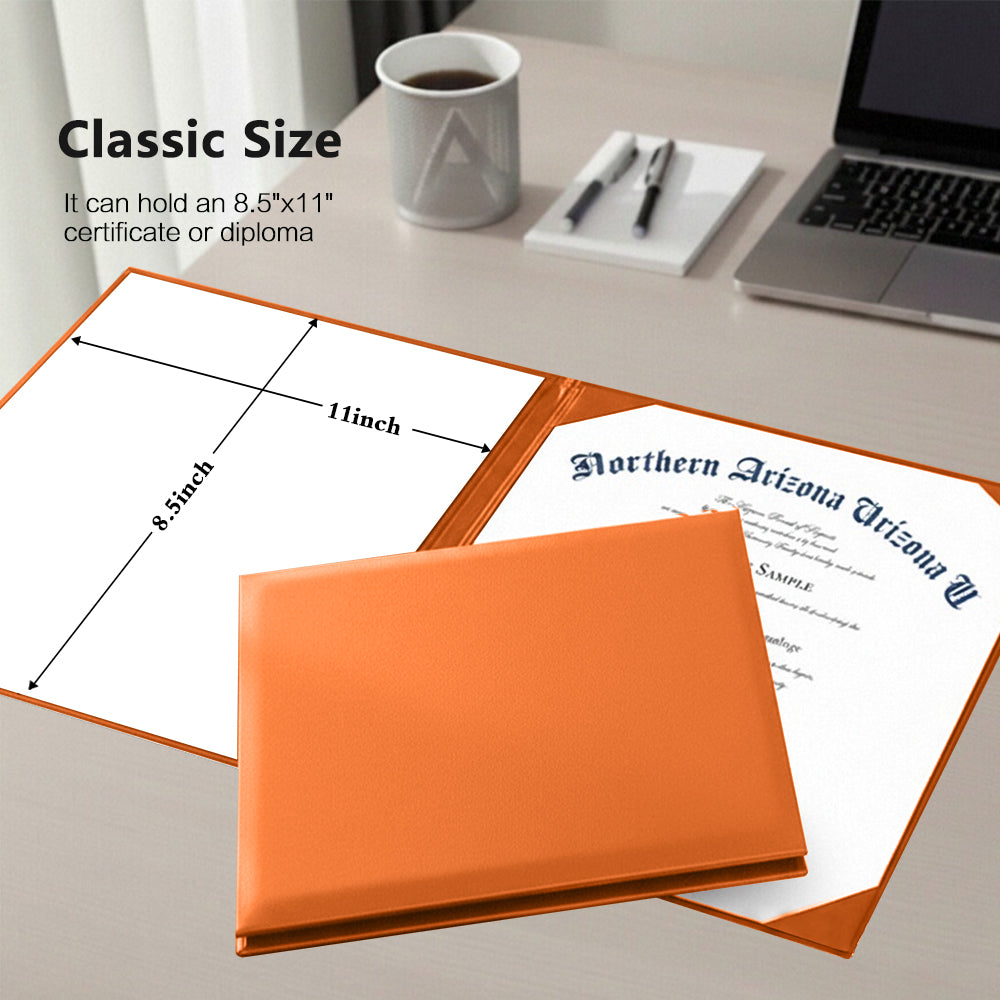 8.5" x 11" Plain Diploma Cover Book Style - PU Leather Certificate Holder Perfect for Graduates & Schools