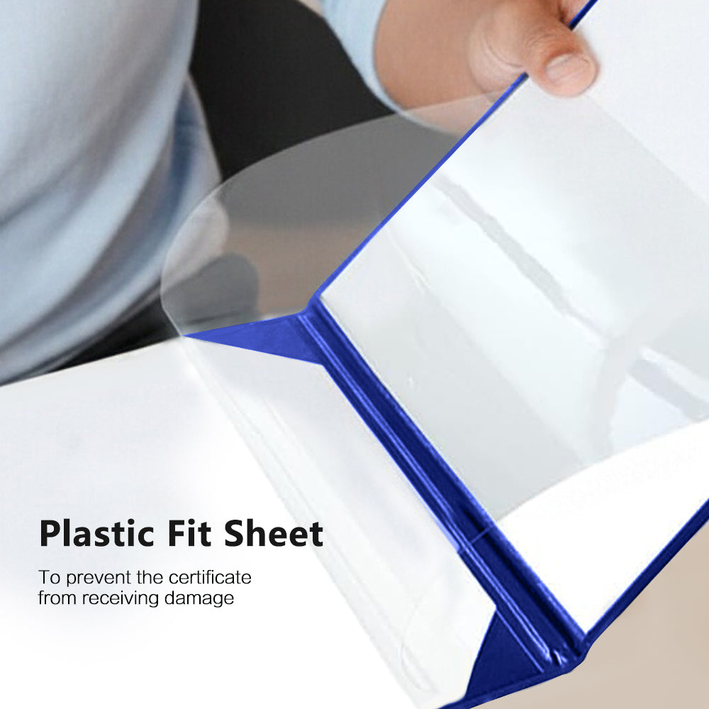 8.5" x 11" Plain Diploma Cover Book Style - PU Leather Certificate Holder Perfect for Graduates & Schools