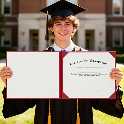 8.5" x 11" Plain Diploma Cover Book Style - PU Leather Certificate Holder Perfect for Graduates & Schools