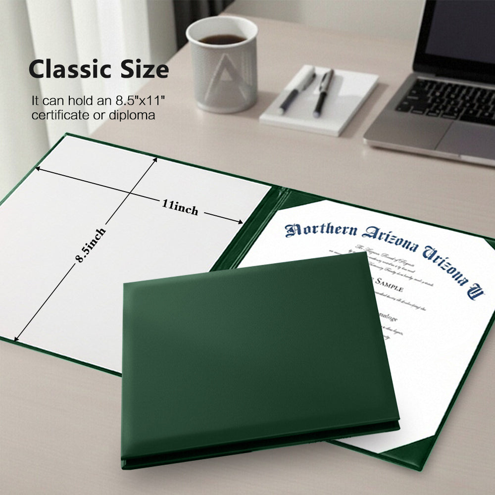 8.5" x 11" Plain Diploma Cover Book Style - PU Leather Certificate Holder Perfect for Graduates & Schools