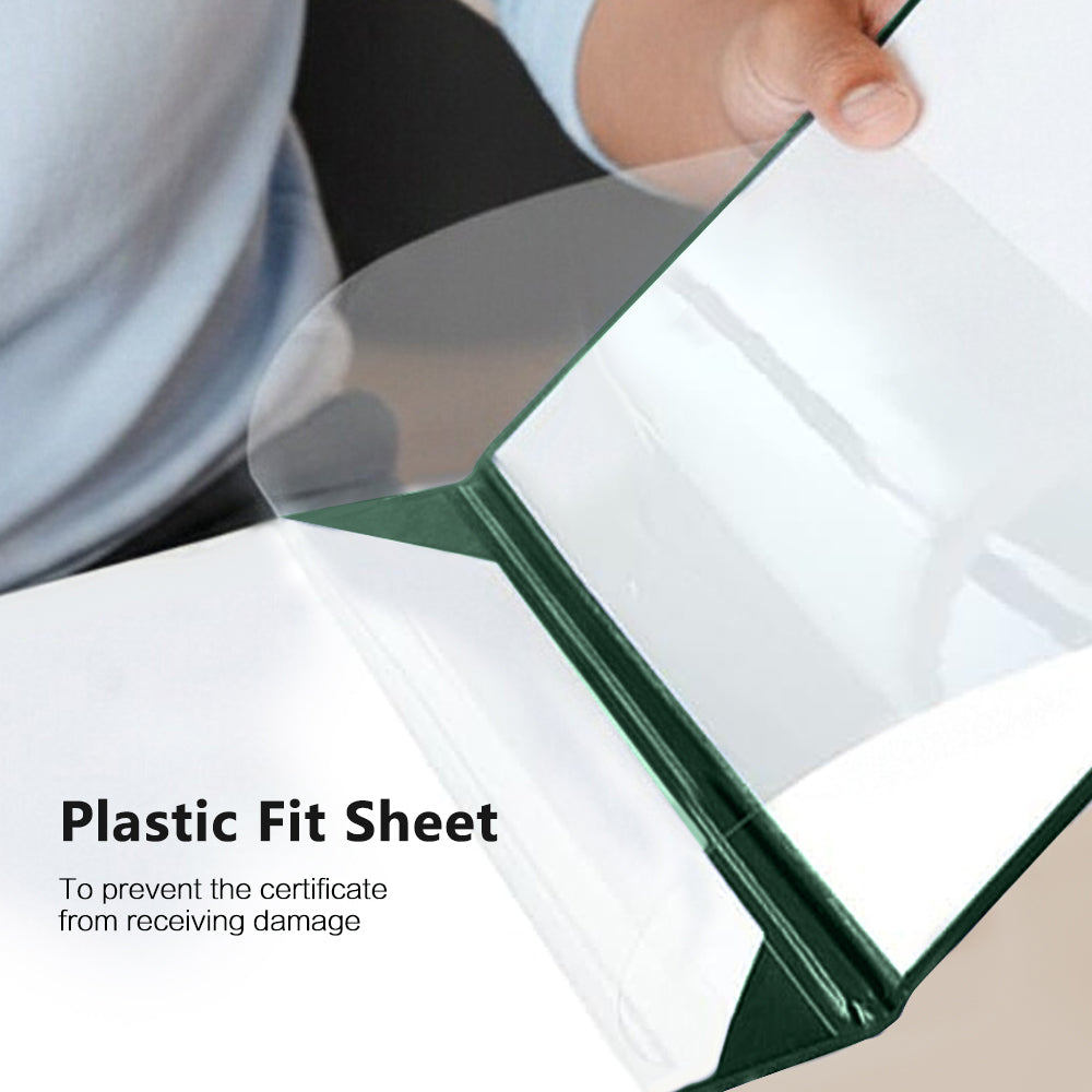 8.5" x 11" Plain Diploma Cover Book Style - PU Leather Certificate Holder Perfect for Graduates & Schools