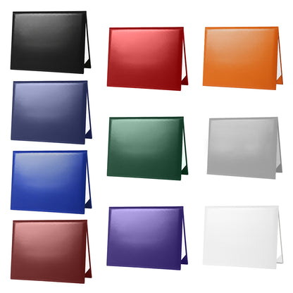 8.5" x 11" Plain Diploma Cover Tent Style – PU Leather Certificate Holder with Foam Padding & Corner Ribbons