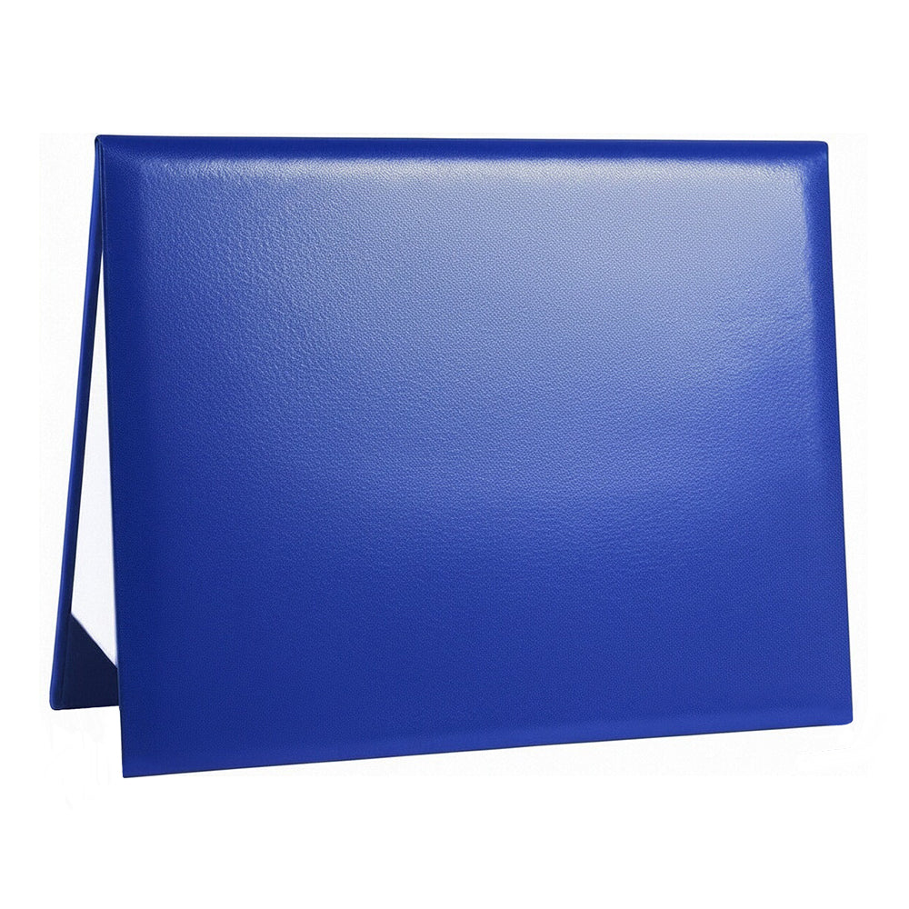 8.5" x 11" Plain Diploma Cover Tent Style – PU Leather Certificate Holder with Foam Padding & Corner Ribbons