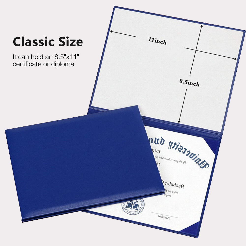 8.5" x 11" Plain Diploma Cover Tent Style – PU Leather Certificate Holder with Foam Padding & Corner Ribbons