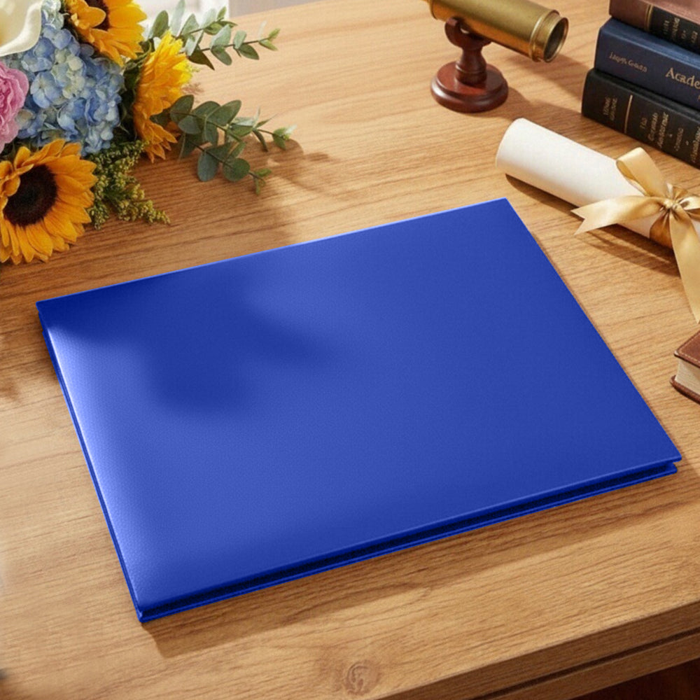 8.5" x 11" Plain Diploma Cover Tent Style – PU Leather Certificate Holder with Foam Padding & Corner Ribbons