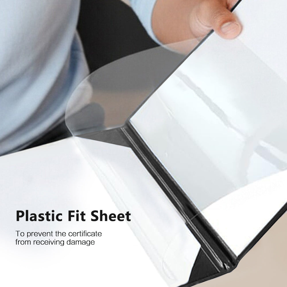 8.5" x 11" Plain Diploma Cover Tent Style – PU Leather Certificate Holder with Foam Padding & Corner Ribbons