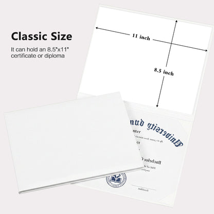 8.5" x 11" Plain Diploma Cover Tent Style – PU Leather Certificate Holder with Foam Padding & Corner Ribbons