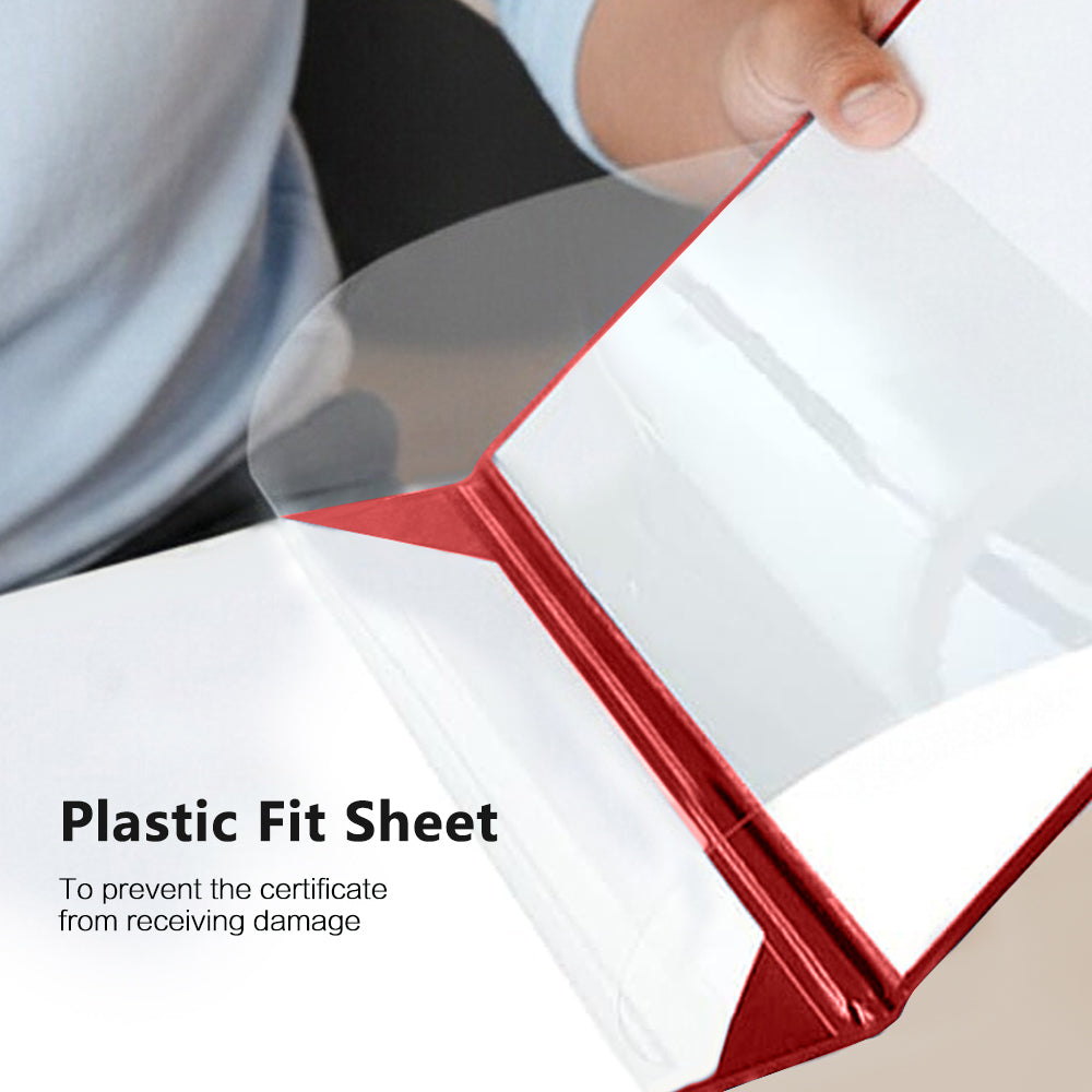 8.5" x 11" Plain Diploma Cover Tent Style – PU Leather Certificate Holder with Foam Padding & Corner Ribbons