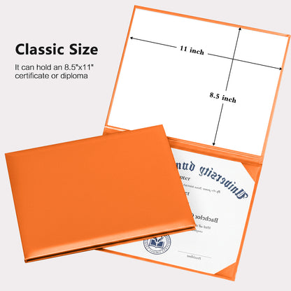8.5" x 11" Plain Diploma Cover Tent Style – PU Leather Certificate Holder with Foam Padding & Corner Ribbons
