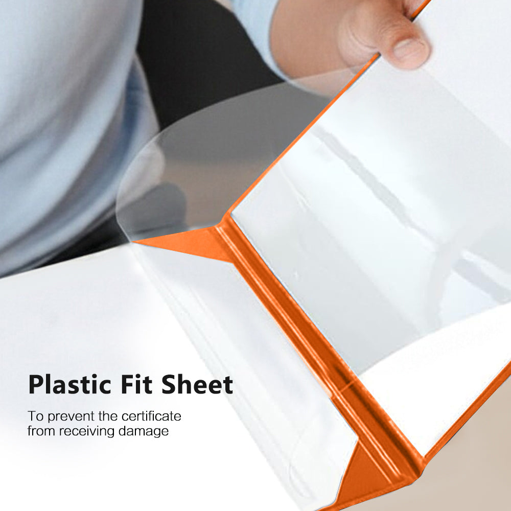 8.5" x 11" Plain Diploma Cover Tent Style – PU Leather Certificate Holder with Foam Padding & Corner Ribbons