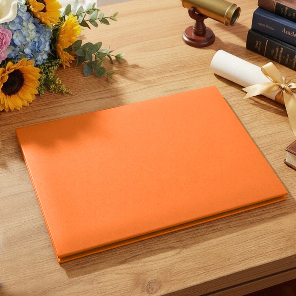 8.5" x 11" Plain Diploma Cover Tent Style – PU Leather Certificate Holder with Foam Padding & Corner Ribbons