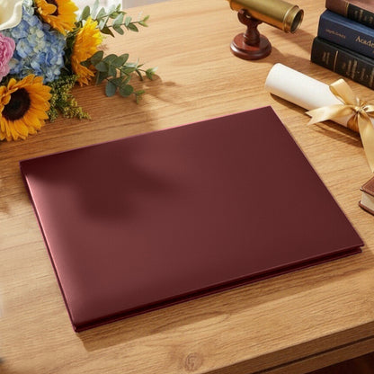 8.5" x 11" Plain Diploma Cover Tent Style – PU Leather Certificate Holder with Foam Padding & Corner Ribbons