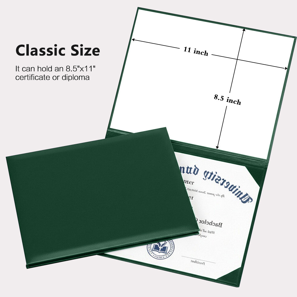 8.5" x 11" Plain Diploma Cover Tent Style – PU Leather Certificate Holder with Foam Padding & Corner Ribbons