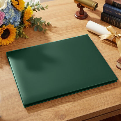 8.5" x 11" Plain Diploma Cover Tent Style – PU Leather Certificate Holder with Foam Padding & Corner Ribbons