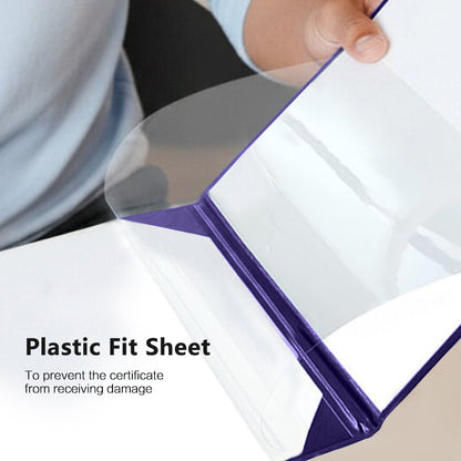 8.5" x 11" Plain Diploma Cover Tent Style – PU Leather Certificate Holder with Foam Padding & Corner Ribbons
