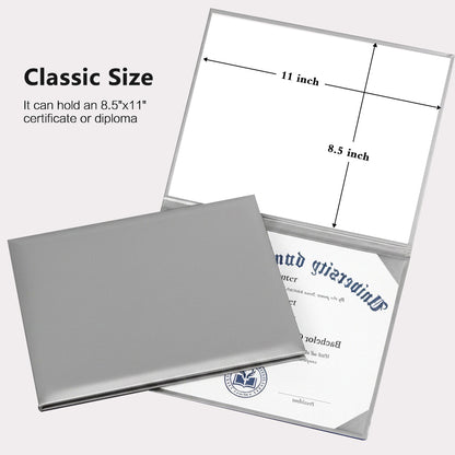 8.5" x 11" Plain Diploma Cover Tent Style – PU Leather Certificate Holder with Foam Padding & Corner Ribbons