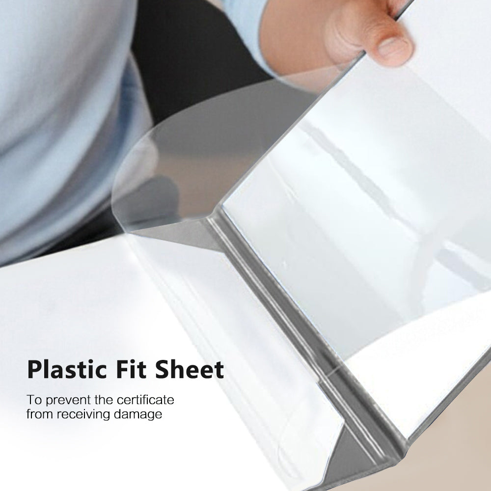 8.5" x 11" Plain Diploma Cover Tent Style – PU Leather Certificate Holder with Foam Padding & Corner Ribbons