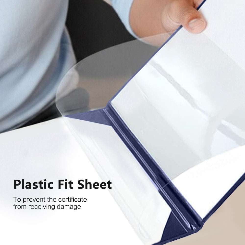 8.5" x 11" Plain Diploma Cover Tent Style – PU Leather Certificate Holder with Foam Padding & Corner Ribbons
