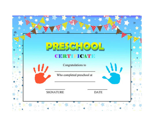 Preschool Graduation Certificate – 8" x 10" Kids Diploma for Kindergarten & Daycare Graduates