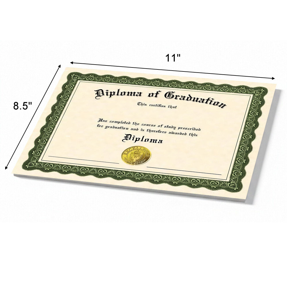 Stock Printed Diploma – Blank Graduation Certificate on 65lb Parchment Paper