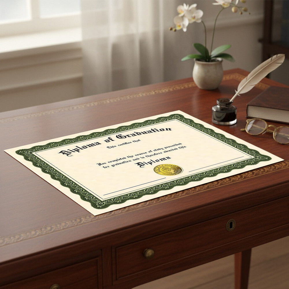 Stock Printed Diploma – Blank Graduation Certificate on 65lb Parchment Paper