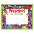 Preschool Certificate with Star Design – 8"x10" Purple Background Graduation Certificate for Preschool & Pre-K Graduates
