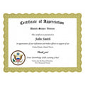 Veterans Certificate of Appreciation – Custom Military Recognition Certificate 8.5" x 11"
