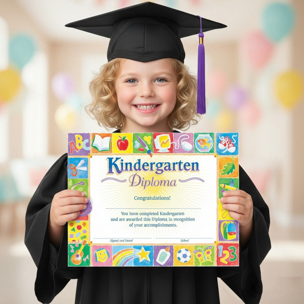 Kindergarten Diploma – 8"x10" Glossy Certificate for Kindergarten Graduation | Perfect for Kids, Classrooms & Ceremonies